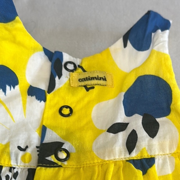 Catimini Bright Yellow and Blue Patterned Sun Dress - Picture 4 of 5